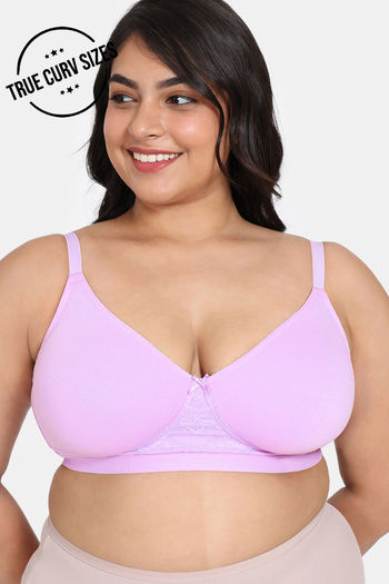 Buy Zivame True Curv Single Layered Non Wired 3/4th Coverage Minimiser Bra - Violet Tulle
